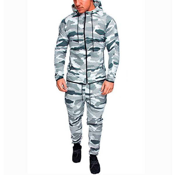 new early autumn winter mens camouflage sportwear leisure suit tracksuit zip bottoms jogger hooded hoddies& long pants, Gray
new early autumn winter mens camouflage sportwear leisure suit tracksuit zip bottoms jogger hooded hoddies& long pants, Gray