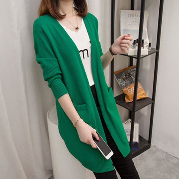 new casual women spring autumn sweater long cardigan jacket slim pocket loose plus size solid knit sweater female outerwear, White
new casual women spring autumn sweater long cardigan jacket slim pocket loose plus size solid knit sweater female outerwear, White