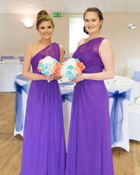 one shoulder lace purple bridesmaid dresses 2019 new selling chiffon sheath long maid of honor gowns wedding guest dresses b76, Blue;red
one shoulder lace purple bridesmaid dresses 2019 new selling chiffon sheath long maid of honor gowns wedding guest dresses b76, Blue;red