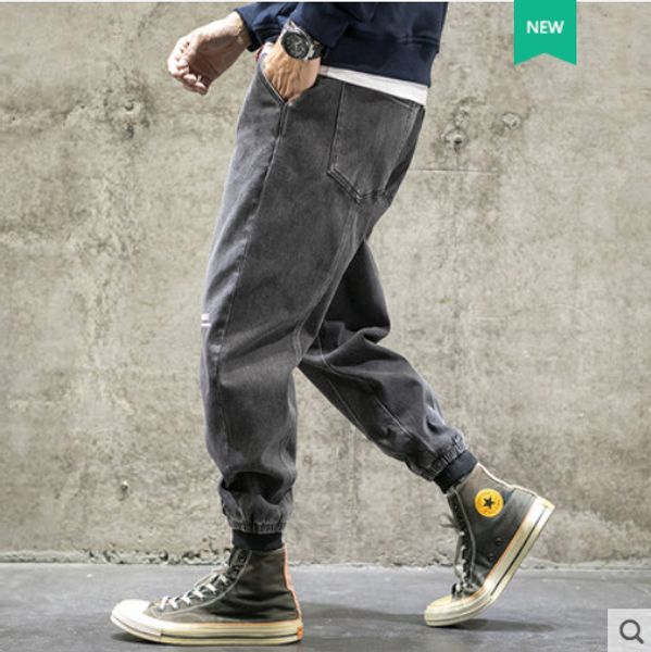 black ash han edition tide loose jeans men's popular logo beam foot haroun pants boy sports leisure trousers of joker, Blue
black ash han edition tide loose jeans men's popular logo beam foot haroun pants boy sports leisure trousers of joker, Blue