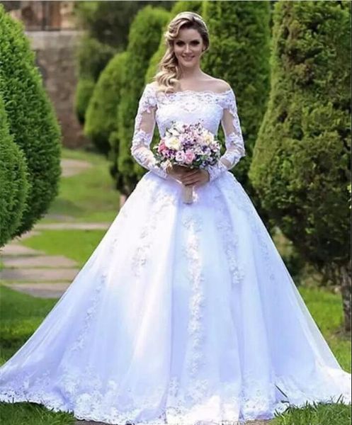 2018 new fashion country lace wedding dresses long sleeves plus size applique v neck court train wedding dress bridal gowns vestido de novia, White
2018 new fashion country lace wedding dresses long sleeves plus size applique v neck court train wedding dress bridal gowns vestido de novia, White