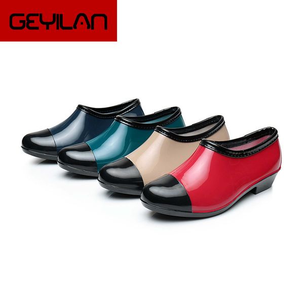 woman rain boots ladies short rain buttons resistant pvc ankle boots shoes female waterproof shoes 23019, Black
woman rain boots ladies short rain buttons resistant pvc ankle boots shoes female waterproof shoes 23019, Black