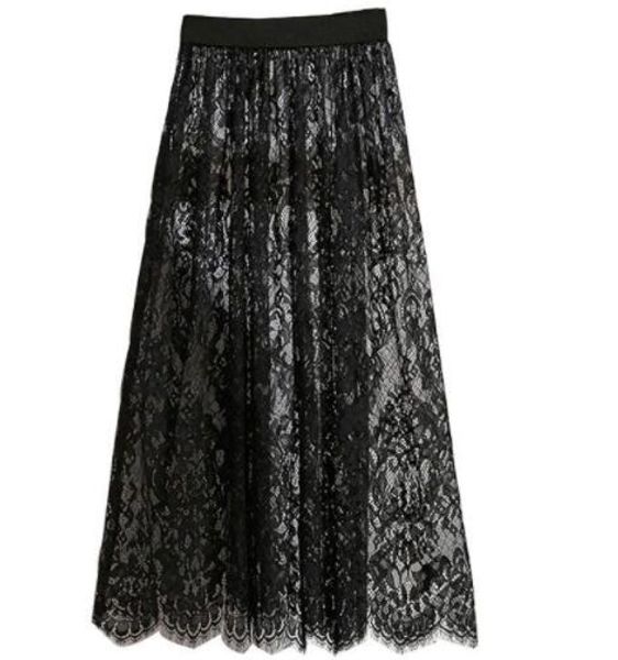 women pleated skirt summer thin mesh lace tulle saia jupe jemme white black high waist skirt hollow maxi long skirts dv236
women pleated skirt summer thin mesh lace tulle saia jupe jemme white black high waist skirt hollow maxi long skirts dv236