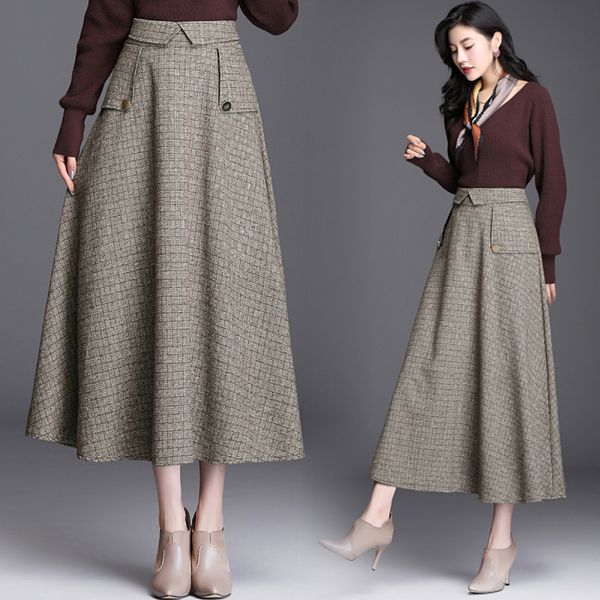 2019 autumn and winter fashion high-end glorious woolen swinging skirt korean-style mid-length high-waisted large size woolen cl, Black
2019 autumn and winter fashion high-end glorious woolen swinging skirt korean-style mid-length high-waisted large size woolen cl, Black