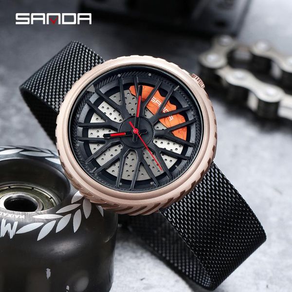 sanda men watches brand new quartz wristwatch mens casual mesh steel waterproof watches racing wheel relogio masculino, Slivery;brown
sanda men watches brand new quartz wristwatch mens casual mesh steel waterproof watches racing wheel relogio masculino, Slivery;brown