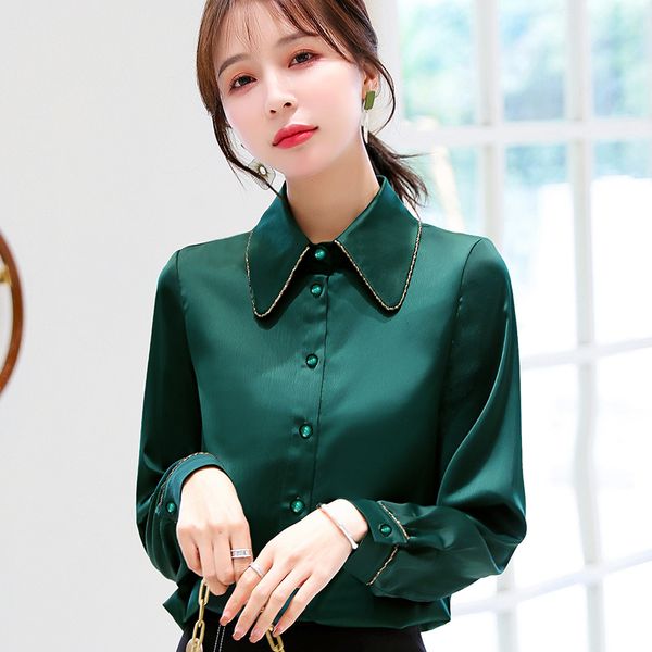 womens shirt long sleeve lapel ol shirt 2020 spring autumn satin chiffon shirt business ladies blouse, White
womens shirt long sleeve lapel ol shirt 2020 spring autumn satin chiffon shirt business ladies blouse, White