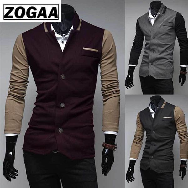 zogaa 2019 new men coat korean fashion color matching personality men's casual small suit coat, White;black 
zogaa 2019 new men coat korean fashion color matching personality men's casual small suit coat, White;black