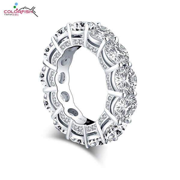 colorfish round cut 6mm solid 925 sterling silver eternity wedding rings luxury sona engagement jewelry for women, Slivery;golden
colorfish round cut 6mm solid 925 sterling silver eternity wedding rings luxury sona engagement jewelry for women, Slivery;golden