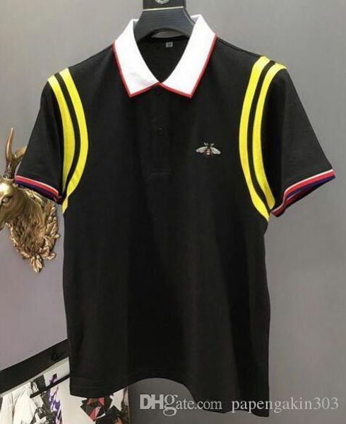 2020 italy men casual polo shirts bee print summer short sleeve business polos cotton design classic t-shirts black white drop shipping, White;black
2020 italy men casual polo shirts bee print summer short sleeve business polos cotton design classic t-shirts black white drop shipping, White;black