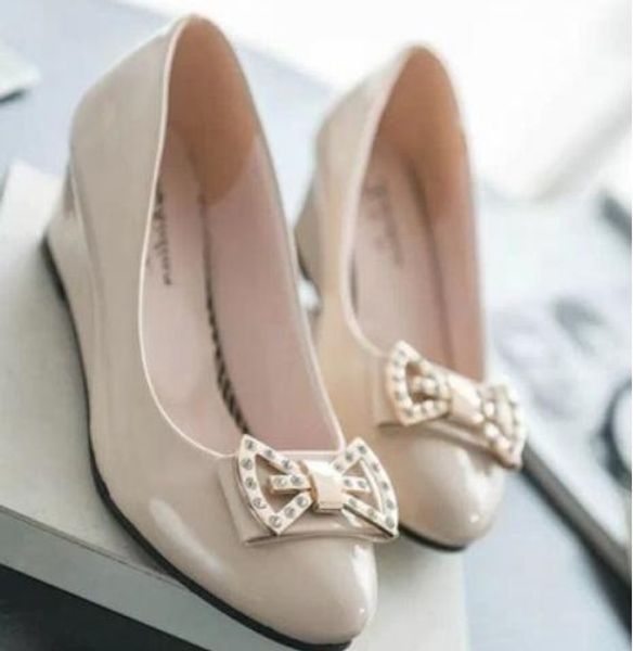 2019 women's shoes in spring and autumn with new style slope heel round head bowknot @282, Black
2019 women's shoes in spring and autumn with new style slope heel round head bowknot @282, Black
