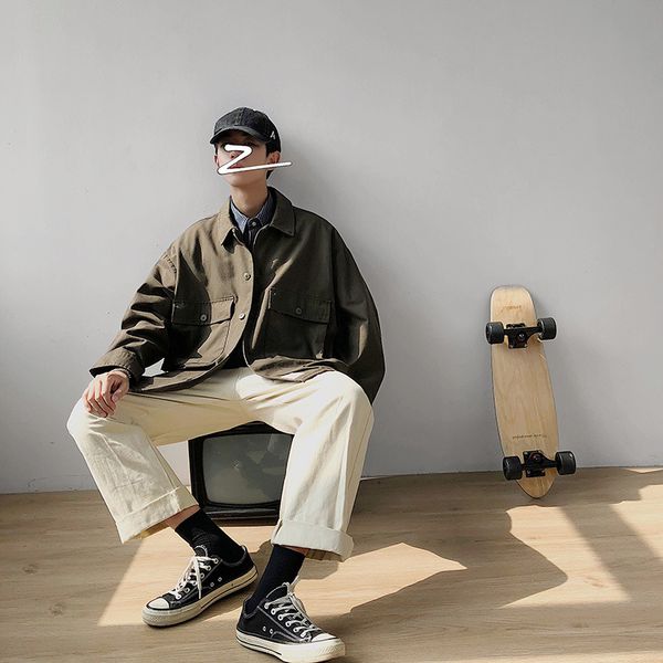 2019 new style early autumn hong kong style loose and plus-sized fashion solid color coat korean-style japanese-style retro casu, Black;brown
2019 new style early autumn hong kong style loose and plus-sized fashion solid color coat korean-style japanese-style retro casu, Black;brown