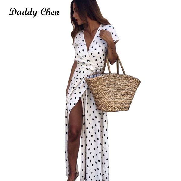 daddy chen women slit long dress maxi polka dot dress summer deep v neck bohemian chiffon long dresses floor-length short sleeve, Black;gray
daddy chen women slit long dress maxi polka dot dress summer deep v neck bohemian chiffon long dresses floor-length short sleeve, Black;gray