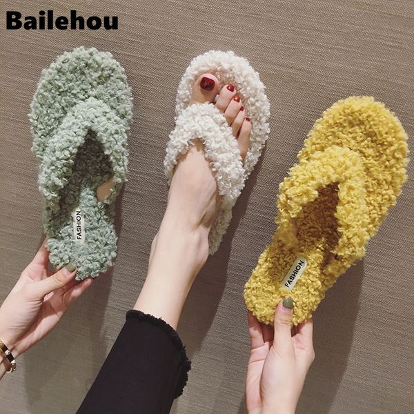 bailehou 2019 new casual women slipper faux fur warm slip on flip flop female fluffy fur home slipper ladies flat slides, Black
bailehou 2019 new casual women slipper faux fur warm slip on flip flop female fluffy fur home slipper ladies flat slides, Black