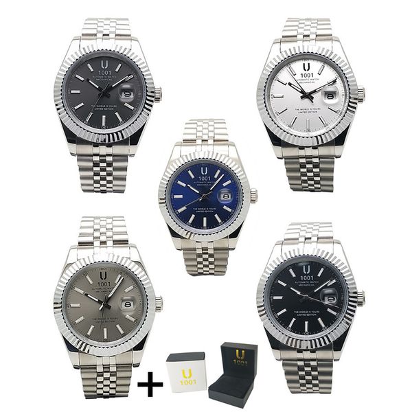 u 1001 brand mens watch 41mm automatic movement stainless steel watches men 2813 mechanical designer watches luxury wristwatches, Slivery;brown
u 1001 brand mens watch 41mm automatic movement stainless steel watches men 2813 mechanical designer watches luxury wristwatches, Slivery;brown
