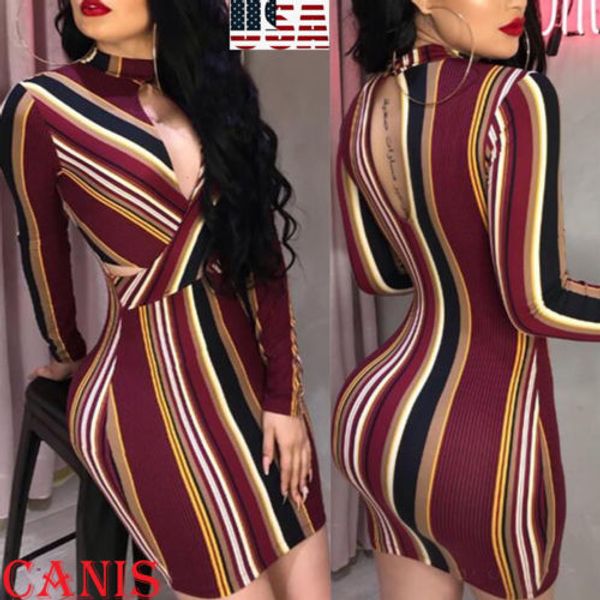 womens stripe o-neck long sleeve bodycon evening party backless short mini dress mix color striped dress, Black;gray
womens stripe o-neck long sleeve bodycon evening party backless short mini dress mix color striped dress, Black;gray