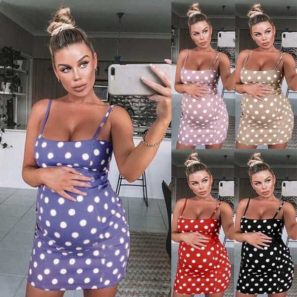 pregnant women summer sleeveless mini dress maternity mom strap bodycon dot dresses, Black;gray
pregnant women summer sleeveless mini dress maternity mom strap bodycon dot dresses, Black;gray