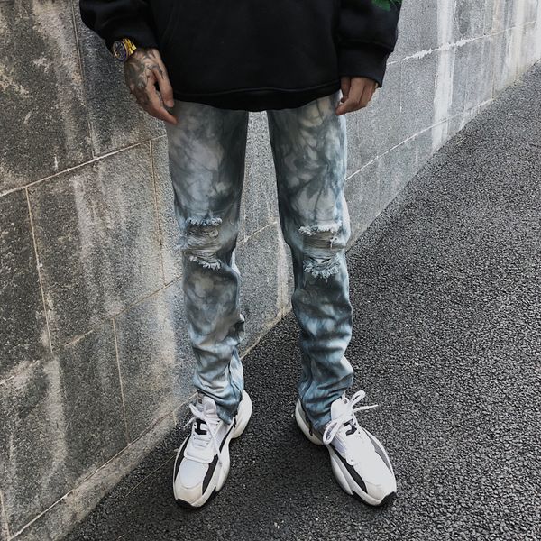 high street men ripped jeans autumn winter streetwear stretch straight light blue denim pants
high street men ripped jeans autumn winter streetwear stretch straight light blue denim pants