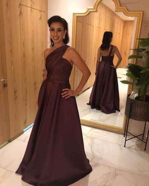 elegant one shoulder pleats satin pink evening dresses with pockets 2020 african prom dress long formal party evening gowns 140, Black;red
elegant one shoulder pleats satin pink evening dresses with pockets 2020 african prom dress long formal party evening gowns 140, Black;red