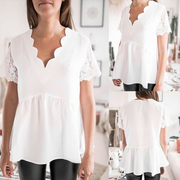 new women summer casual simple loose blouse fashion pretty elegant ladies holiday lace see through sleeve unique design, White
new women summer casual simple loose blouse fashion pretty elegant ladies holiday lace see through sleeve unique design, White