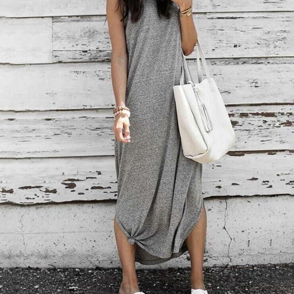 womens designer spring summer new sleeveless dress ladys solid color casual long skirt women plus size dresses brand clothes 2020 wholesale, Black;gray
womens designer spring summer new sleeveless dress ladys solid color casual long skirt women plus size dresses brand clothes 2020 wholesale, Black;gray