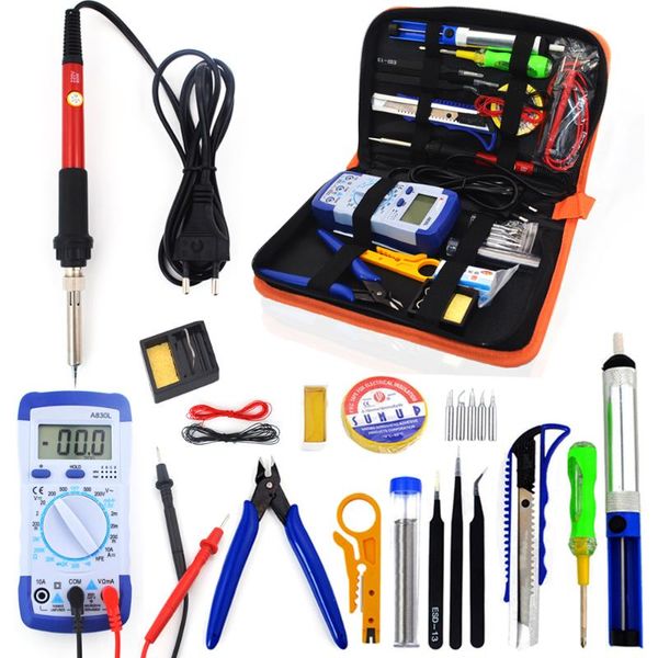 60w eu plug 220v 110v adjustable temperature soldering iron kit with multimeter desoldeirng pump welding tool
60w eu plug 220v 110v adjustable temperature soldering iron kit with multimeter desoldeirng pump welding tool