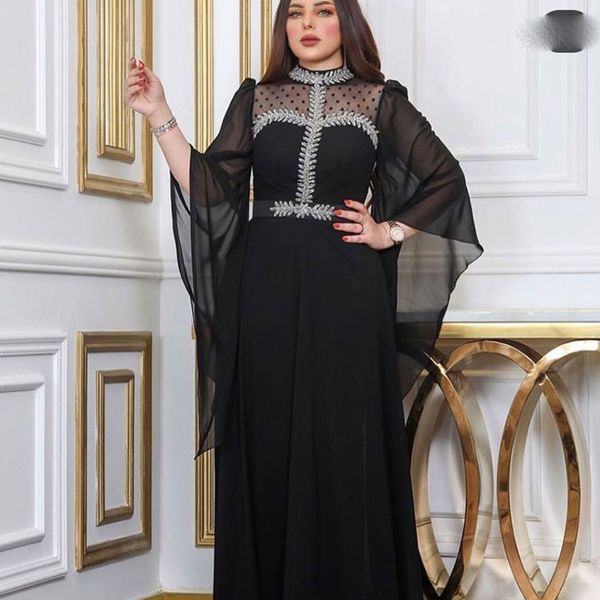 black prom dresses long sleeve beading a line chiffon evening party formal gowns, Black;red
black prom dresses long sleeve beading a line chiffon evening party formal gowns, Black;red