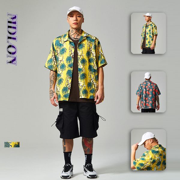 summer pineapple coconut tree print men shirts turn-down collar short sleeve casual beach hawaiian mens shirts streetwear camisa, White;black
summer pineapple coconut tree print men shirts turn-down collar short sleeve casual beach hawaiian mens shirts streetwear camisa, White;black