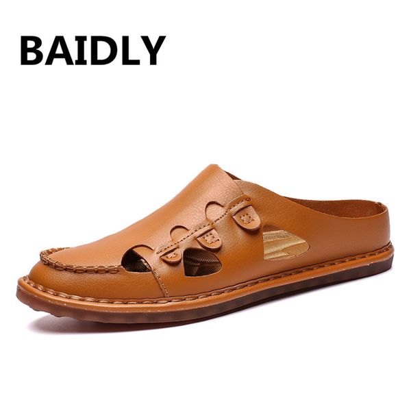 new men's leather sandals summer leisure fashion beach sandals rome flat slippers casual male footwear big size 38-48, Black
new men's leather sandals summer leisure fashion beach sandals rome flat slippers casual male footwear big size 38-48, Black