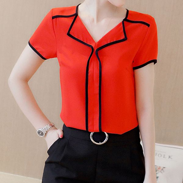 women's short shaft summer short sleeve v-neck chiffon shirt temperament was thin loose t-shirt 2020 clothing korean clothes, White
women's short shaft summer short sleeve v-neck chiffon shirt temperament was thin loose t-shirt 2020 clothing korean clothes, White