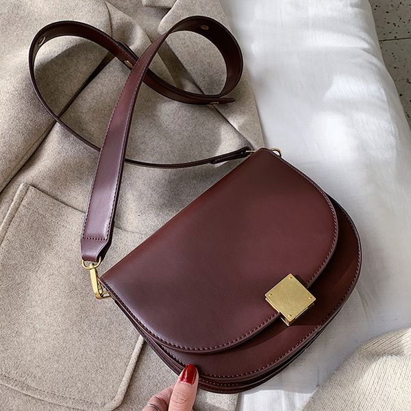 

monnet cauthy new fashion female bags concise vintage style pu belt bag solid color brown black wine red pretty crossbody flap