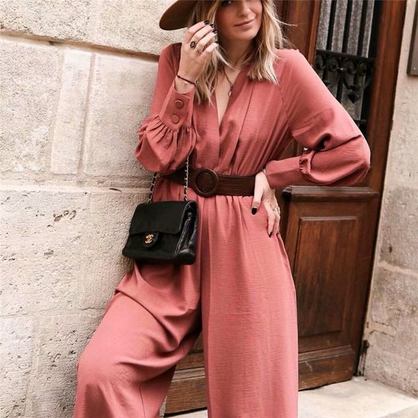 women fashion v neck solid jumpsuits wide leg pants sashes decorate elastic waist pockets rompers female chic playsuits, Black;white
women fashion v neck solid jumpsuits wide leg pants sashes decorate elastic waist pockets rompers female chic playsuits, Black;white