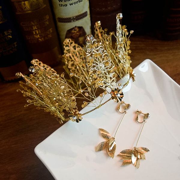 luxurious gold silver leaf bridal wedding jewelry crown earring sets quinceanera party jewelry formal masquerade events bridal jewelry sets, White
luxurious gold silver leaf bridal wedding jewelry crown earring sets quinceanera party jewelry formal masquerade events bridal jewelry sets, White