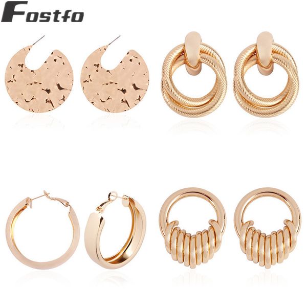 fostfo simple gold color round circle hoop earrings for women zinc alloy statement fashion earring hoops jewelry 4 designs, Golden
fostfo simple gold color round circle hoop earrings for women zinc alloy statement fashion earring hoops jewelry 4 designs, Golden