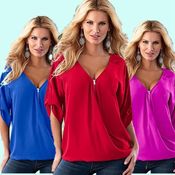 2019 women t shirts summer loose women fashion v neck half sleeves loose t-shirt blouse tee women's clothing, White
2019 women t shirts summer loose women fashion v neck half sleeves loose t-shirt blouse tee women's clothing, White