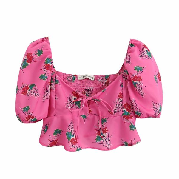 2020 new fashion flower printing square collar women short shirt casual lady short sleeve blouse slim s7007, White
2020 new fashion flower printing square collar women short shirt casual lady short sleeve blouse slim s7007, White
