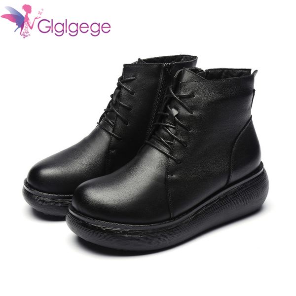 glglgege 2020 women's ankle boots lace-up flat heels round toe boots winter combat fuchsia botas mujer size 36-40, Black
glglgege 2020 women's ankle boots lace-up flat heels round toe boots winter combat fuchsia botas mujer size 36-40, Black