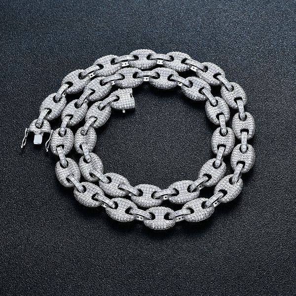 12mm hip hop cz stone paved bling out solid coffee bean link chain choker necklace for men women rapper jewelry gifts, Silver
12mm hip hop cz stone paved bling out solid coffee bean link chain choker necklace for men women rapper jewelry gifts, Silver