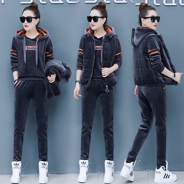 3pcs winter thick velour women sport suit tracksuits warm coat jacket+hoodie+pant casual jogger running outfit set sport suit, Black;blue
3pcs winter thick velour women sport suit tracksuits warm coat jacket+hoodie+pant casual jogger running outfit set sport suit, Black;blue