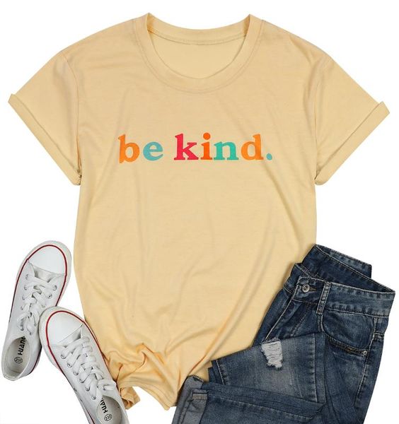 be kind letter short sleeve t-shirt new women t-shirts casual harajuku tee summer female t shirt fashion o neck t shirt, White
be kind letter short sleeve t-shirt new women t-shirts casual harajuku tee summer female t shirt fashion o neck t shirt, White