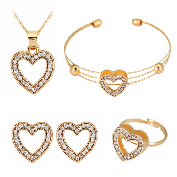 1set 2019 new arrival bracelet adjustable jewelry set love heart shaped earrings crystal bride golden ring cute necklace, Silver
1set 2019 new arrival bracelet adjustable jewelry set love heart shaped earrings crystal bride golden ring cute necklace, Silver