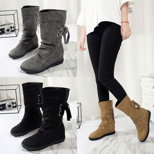women flat low heel boots casual ladies lace up shoes anti-slip for winter party j9, Black
women flat low heel boots casual ladies lace up shoes anti-slip for winter party j9, Black