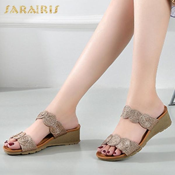 sarairis 2020 new fashion women slides wedges peep toe rome outside summer women slippers, Black
sarairis 2020 new fashion women slides wedges peep toe rome outside summer women slippers, Black