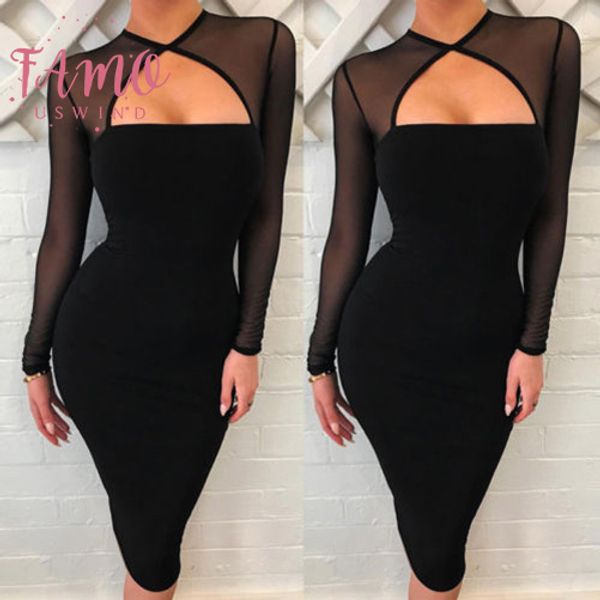 women black bodycon mesh evening party long sleeve mini dress lace brief womens ladies patchwork dresses, Black;gray
women black bodycon mesh evening party long sleeve mini dress lace brief womens ladies patchwork dresses, Black;gray