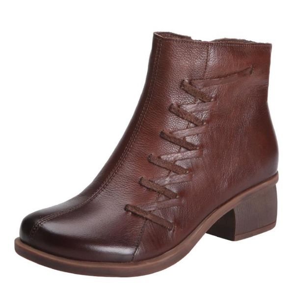 qiu dong dermis female individual character is crossed bind belt literature and art to restore ancient ways thick heel female ankle boots, Red;white 
qiu dong dermis female individual character is crossed bind belt literature and art to restore ancient ways thick heel female ankle boots, Red;white