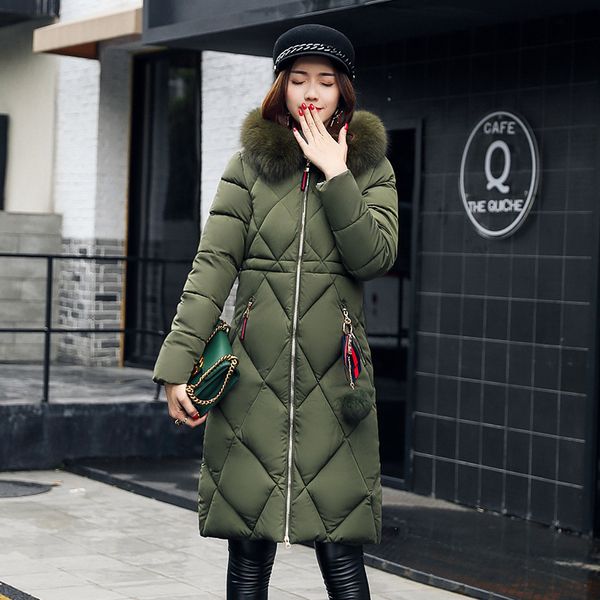 2018 big fur winter coat thickened parka women stitching slim long winter coat down cotton ladies down parka jacket women, Black
2018 big fur winter coat thickened parka women stitching slim long winter coat down cotton ladies down parka jacket women, Black