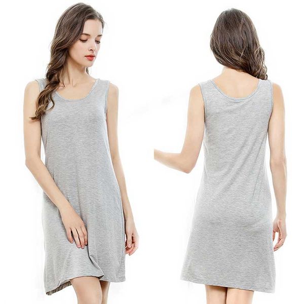 loose pullover nightgowns solid cotton night dress women concise casual sleepwear sleeveless nightwear, Black;red
loose pullover nightgowns solid cotton night dress women concise casual sleepwear sleeveless nightwear, Black;red