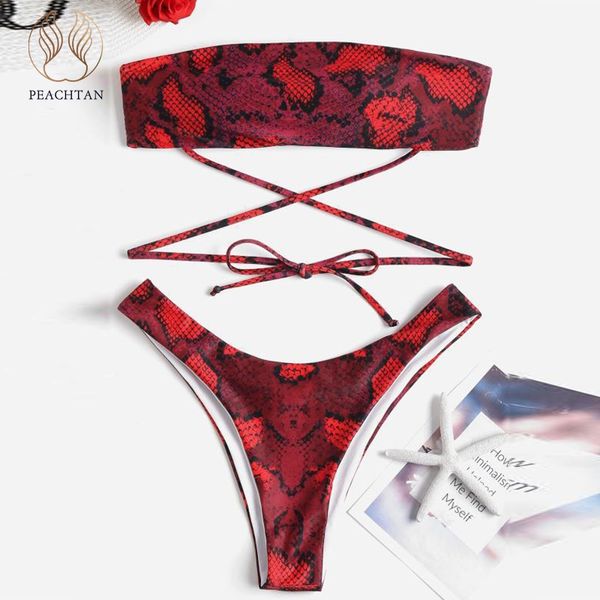 peachtan bandeau bikini 2019 micro snakeskin print swimsuit women bathing suit high cut swimwear new summer beach wear, White;black
peachtan bandeau bikini 2019 micro snakeskin print swimsuit women bathing suit high cut swimwear new summer beach wear, White;black