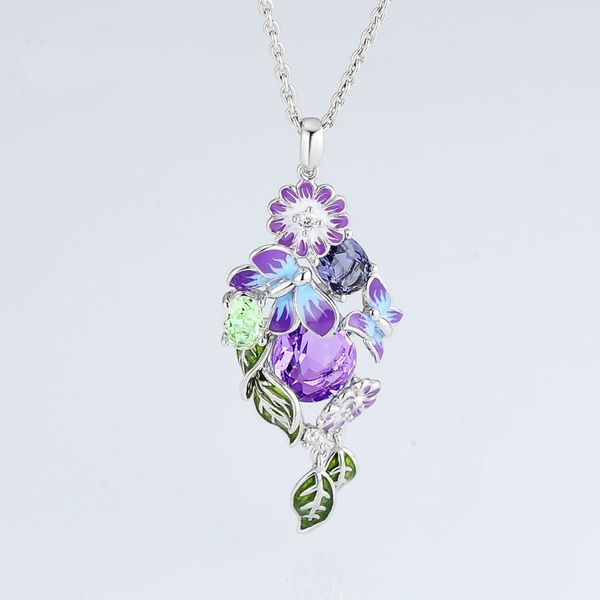 delicate enamel leaves flowers women's silver necklace colored two butterflies/purple zircon christmas gifts wedding jewelry
delicate enamel leaves flowers women's silver necklace colored two butterflies/purple zircon christmas gifts wedding jewelry
