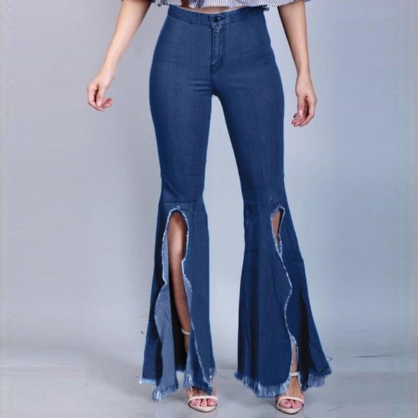 jaycosin 2020 spring women solid hole flare pants high waist jeans tassel zipper stretch slim pants elasticity jeans 1216, Blue
jaycosin 2020 spring women solid hole flare pants high waist jeans tassel zipper stretch slim pants elasticity jeans 1216, Blue