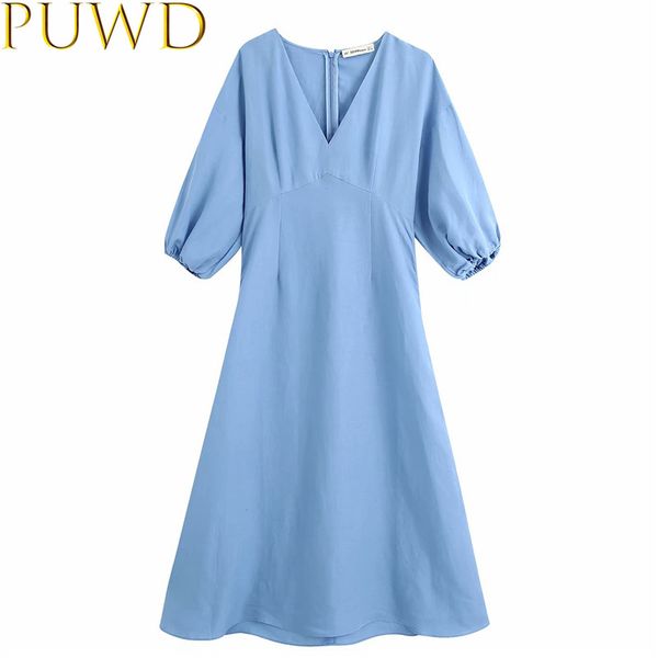 casual dresses elegant women simplicity solid dress 2021 summer fashion ladies blue v neck female lantern sleeve girls chic vesti, Black;gray
casual dresses elegant women simplicity solid dress 2021 summer fashion ladies blue v neck female lantern sleeve girls chic vesti, Black;gray